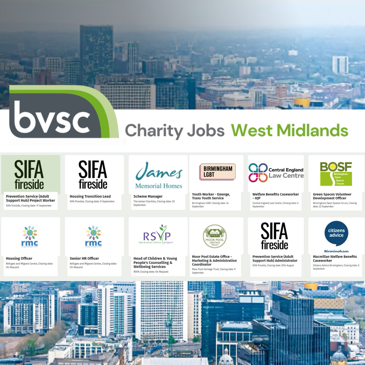 Find a career with meaning in the #WestMidlands this August #BankHolidayWeekend!
bvsc.org/bvsc-charity-j…
#Vacancies #Hiring #Jobs #charity