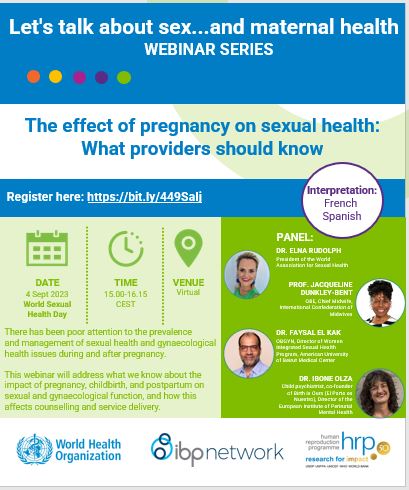Only 10 days to go! Join our webinar about the impact of pregnancy, childbirth and postpartum on sexual and gynaecological function and how this affects counselling and service delivery. Registration details here: bit.ly/3qL5g0Y