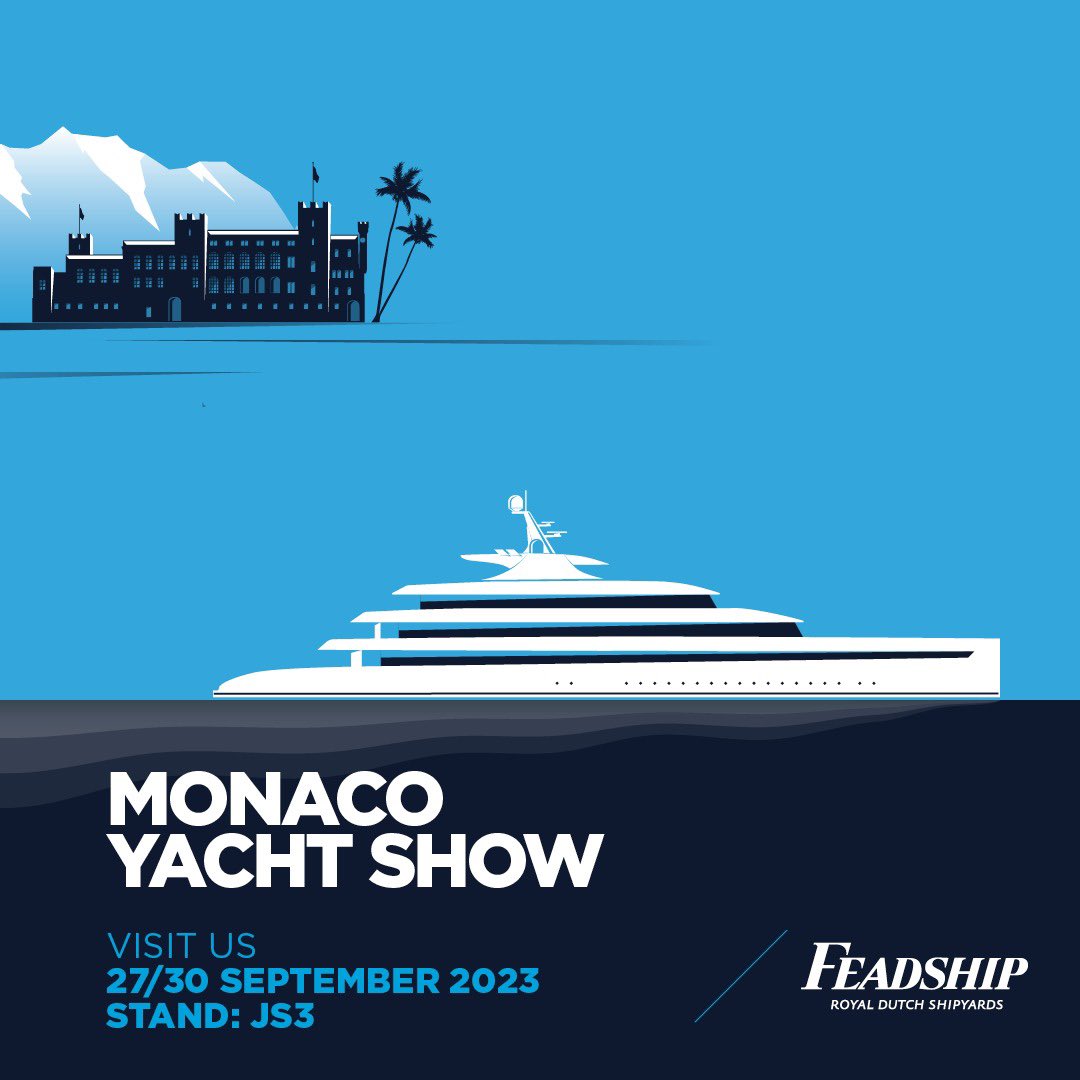 Mark your calendars and get ready for some thrilling days! In one month's time, from 27 to 30 September, Feadship will be attending the Monaco Yacht Show. We look forward to reconnecting with all of you at this phenomenal event. See you there! #Feadship #MonacoYachtShow #MYS