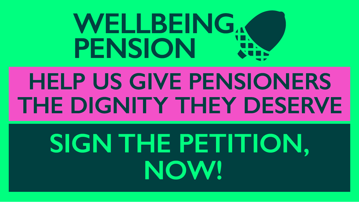 Well_pension's tweet photo. 🚨If you think that the UK government needs to do more to tackle pensioner poverty, sign our petition to introduce a Wellbeing Pension of £235 a week for all. ⬇️https://t.co/47Fp4GcNwP https://t.co/QEZShwryc8