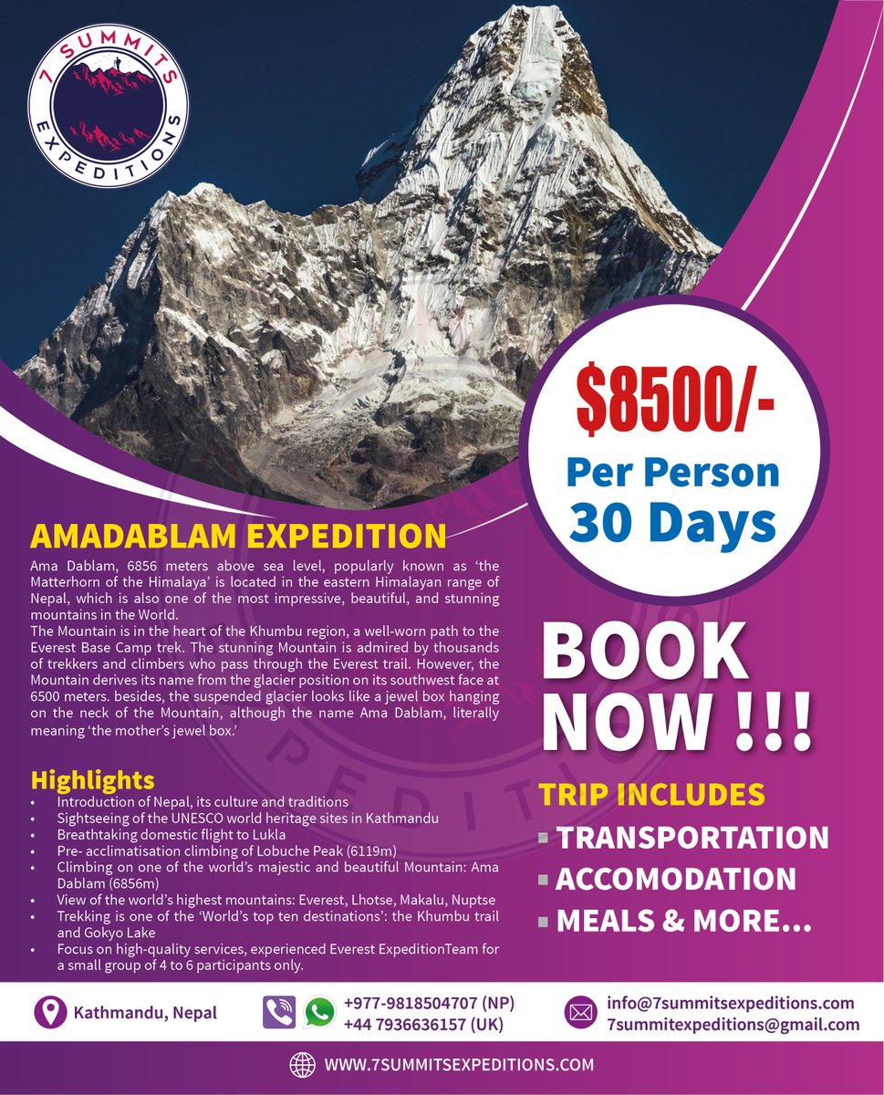 #AMADABLAM #expedition #Bookingopen #7summitsexpeditions #visitnepal2023