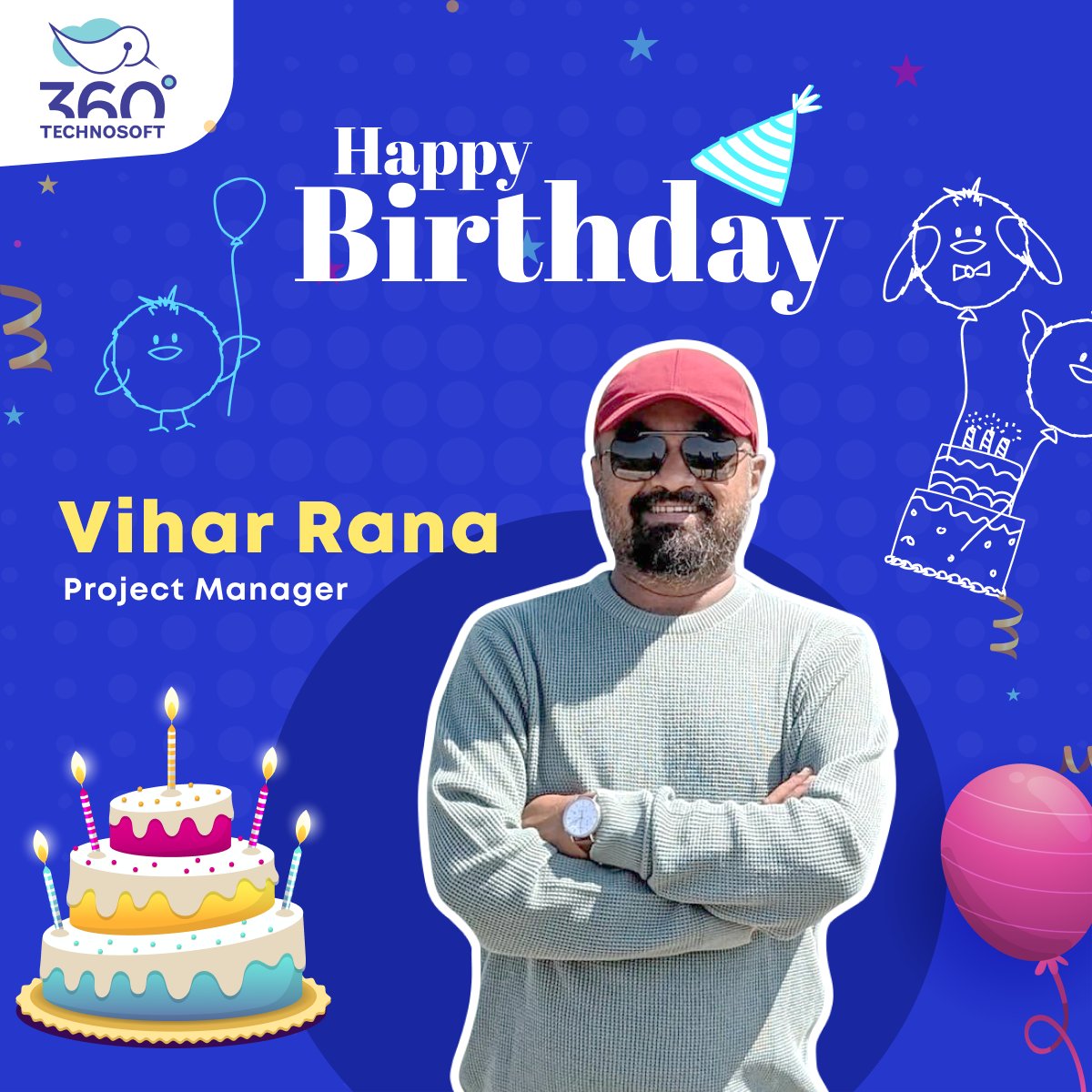 360technosoft's tweet image. 🎉 Wishing a Happy Birthday to our incredible Project Manager, Vihar Rana! 🎂 Your leadership, dedication, and enthusiasm inspire us all. May this year bring you success, joy, and unforgettable moments. Here&apos;s to another year of achieving milestones together! 🥳🎈

#HappyBirthday