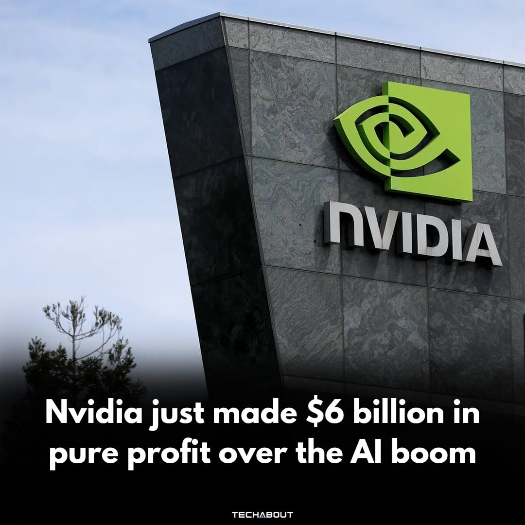 TechAbout's tweet image. Shaping the Future with AI: #Nvidia &apos;s journey through - a staggering $6.19 billion in profit, all thanks to the AI boom! 🚀
As AI continues to reshape industries and possibilities, we&apos;re proud to be a part of a future where technology knows no bounds. 

 #ArtificialInteligence