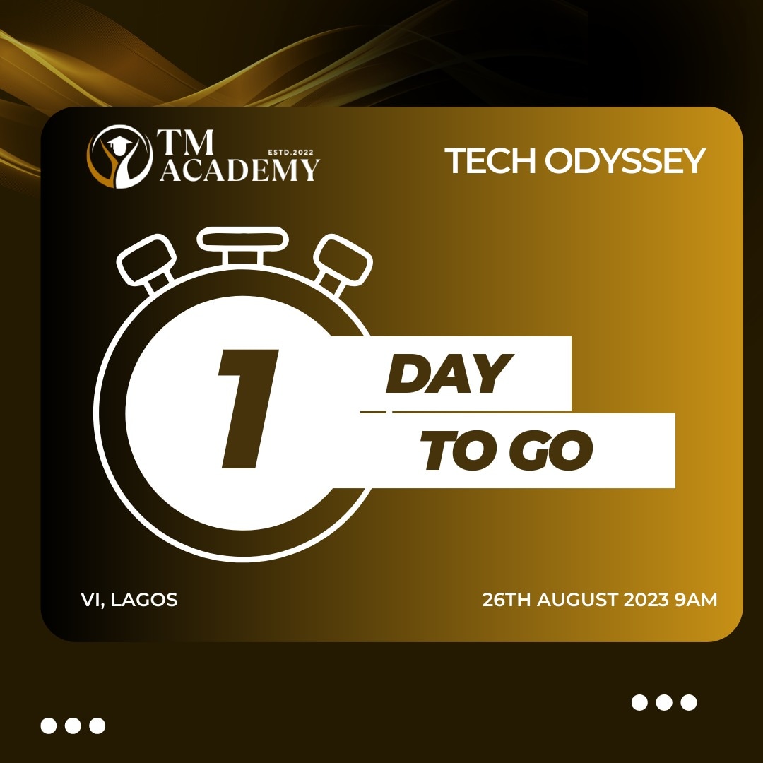 It's 24hrs to our first tech event 🚀🎉🎉

#themorpheusacademy 
#techodyssey 
#techevent 
#onlinetechacademy