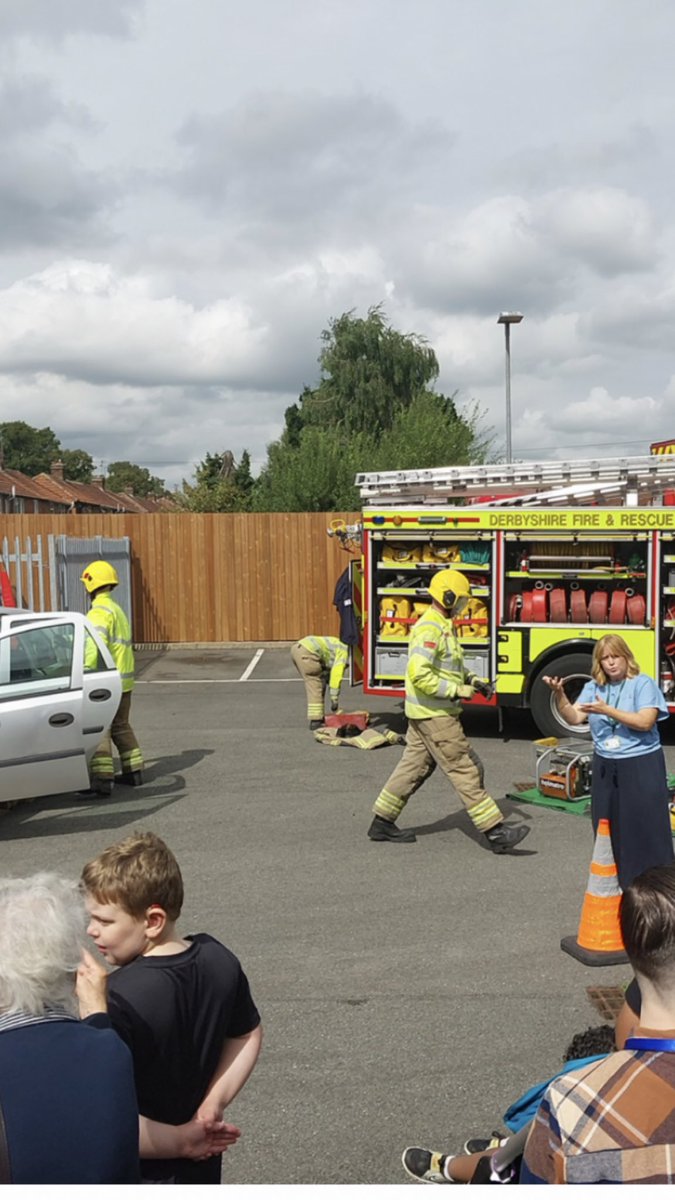 The BSL interpreters in action signing for Notts Road Red Watches RTC Demo and our Chip Pan Demonstration