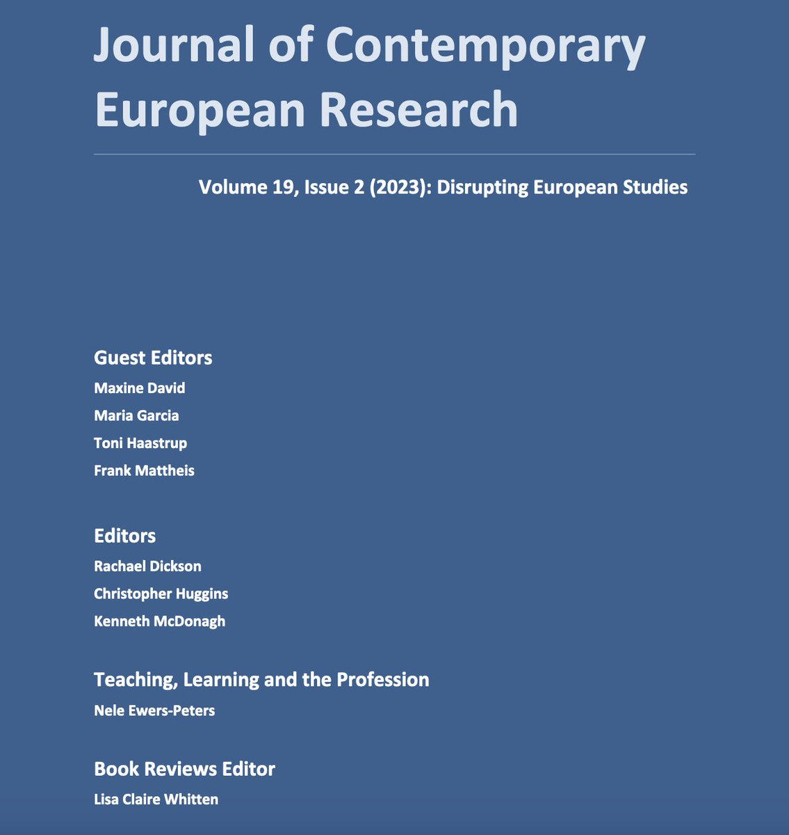 📰New JCER issue out now!! JCER Vol 19, No. 2 is part of the @UACES DIMES project that explored ways to increase diversity within the field of European Studies. Read here 👉doi.org/10.30950/jcer.…