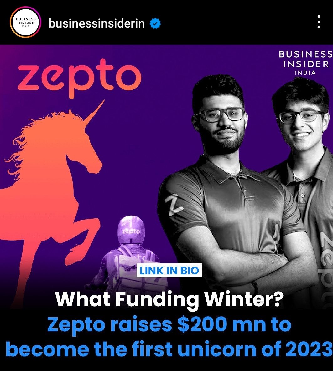 While I ll continue to have reservations on the business model. Of <a href="/ZeptoNow/">Zepto</a>, this is reason enough for the investor community to celebrate 🎉

Congratulations 👑!!

#VentureCapital #ventureinvesting