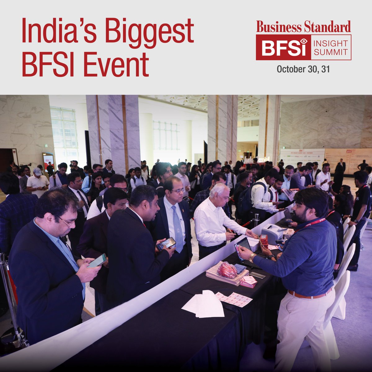Your Gateway to Knowledge: The registration desk at BS BFSI Insight Summit 2023 awaits you. Don't miss out on securing your pass to access invaluable insights and connections. For passes, visit bit.ly/bsbfsi 

 #bsbfsi #bfsi #bfsievent