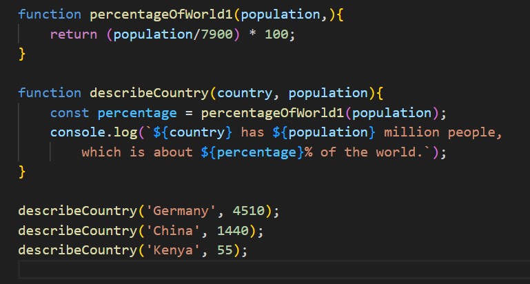 mbaria91's tweet image. Exploring #JavaScript functions: Function Calling Function! 📚🔁 Here's a snippet diving into population percentages across the world. 🌎 #CodingJourney
Share your thoughts and let's chat about this fascinating journey! 🤩💬 #JavaScriptLearning #CodingCommunity"