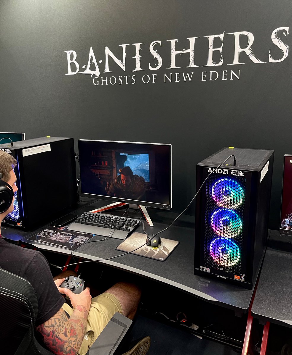 Focus_entmt's tweet photo. Red and Antea's touching and poignant story comes to life at #gamescom2023 ✨

Many thanks to our partners for making this possible, @CORSAIR for the headsets and @AMD for the PCs! https://t.co/s1dSrkkZvD