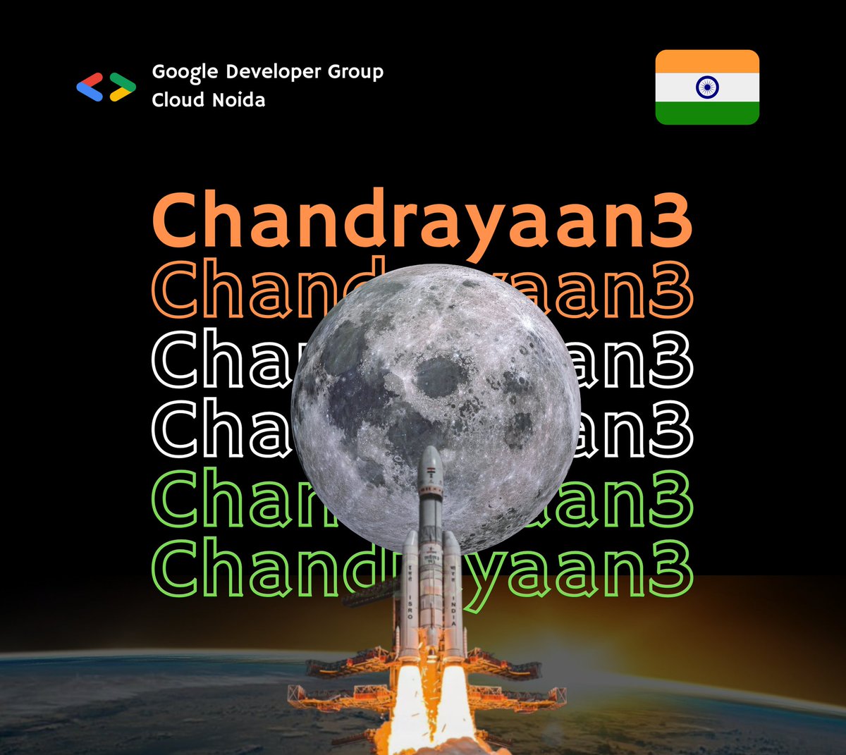 gdgnoidacloud's tweet photo. "Unveiling New Frontiers: Chandrayaan-3 Triumphs! ๐
๐ ISRO's brilliance shines again, propelling India's space ambitions to greater heights. A stellar salute to innovation and dedication! ๐ฎ๐ณ๐
#Chandrayaan3Success #ISROTriumph #ProudlyIndian #moon https://t.co/8FfX9bqfpp