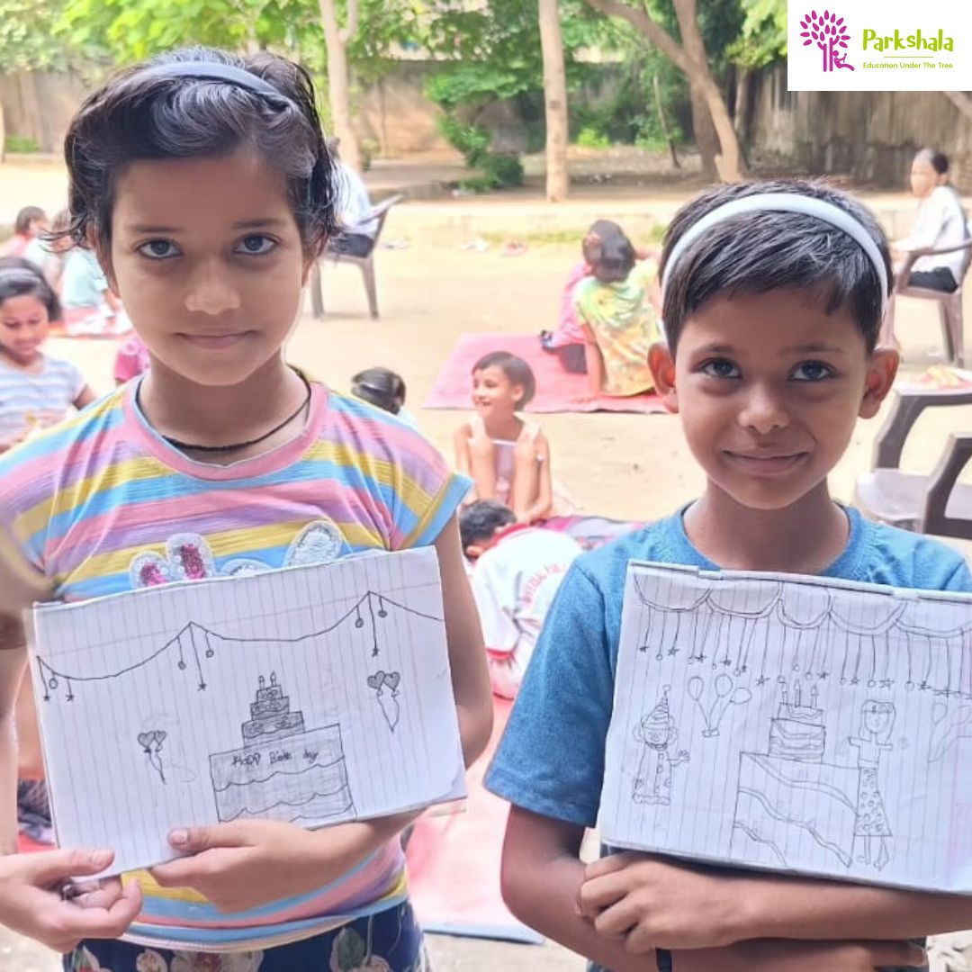 From their notebooks to our hearts, these little artists bring birthday dreams to life 🎨 #ChildhoodMagic #parkshala #birthday #happybirthday #drawing #birthdaydrawing #littleartists #childrenofngo #noidango #delhi #educatethemyoung #educationmatters #educategirlchild #girlchild