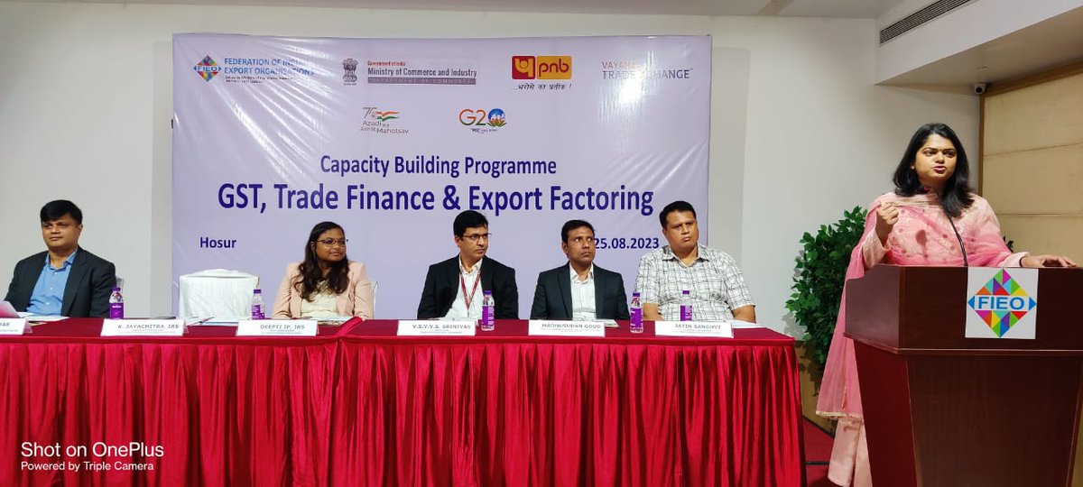 GstSalem's tweet photo. Ms Deepti IP, JC, &amp; Ms Jayachitra AC, Salem GST Commissionerate interacted with exporters &amp; trade members in Capacity Building Program organised by Federation of Indian Export Organizations (FIEO) at Hosur. https://t.co/BYe76VIUS5