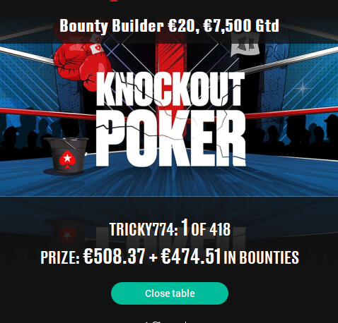 EvolutionPoker_'s tweet photo. 1º Bounty Builder 20€ 🔥🥇@PokerStarsPT
@ptpokernews @PokerPT

+18. Jogue com moderação.  

#evolutionpoker_resultados #poker #pokeronline #pokerplayer #pokerschool #pokerteam #pokerresults #pokerportugal #sundaygrind #pokertournaments https://t.co/2WullHnK0R