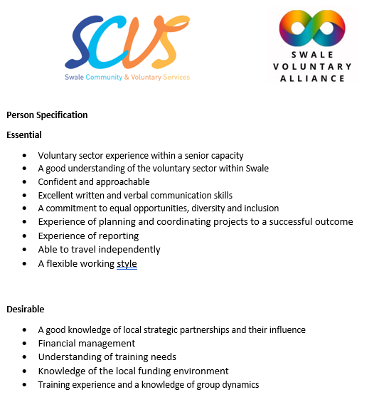 SwaleCVS's tweet photo. **JOB OPPORTUNITY**
Swale CVS and Swale Voluntary Alliance are recruiting a Project Manager.  For more details please see the advert below, together with the job description and person specification.  To apply, please send an expression of interest to mandy.gambell@swalecvs.co.uk https://t.co/oNqPkjtumU