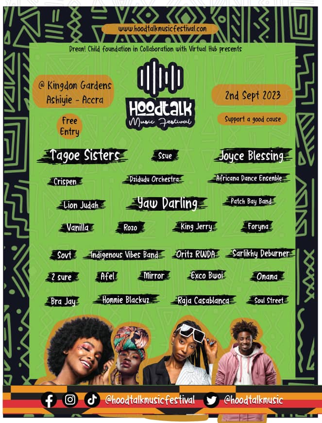 The countdown begins!⏰Join us on 2nd September at Kingdom Gardens (Ashieyie) for the highly anticipated HoodTalk Music Festival. It's more than a concert-it's a movement that celebrates unity, ignites change and empowers voices. Be part of history in the making as we embark on