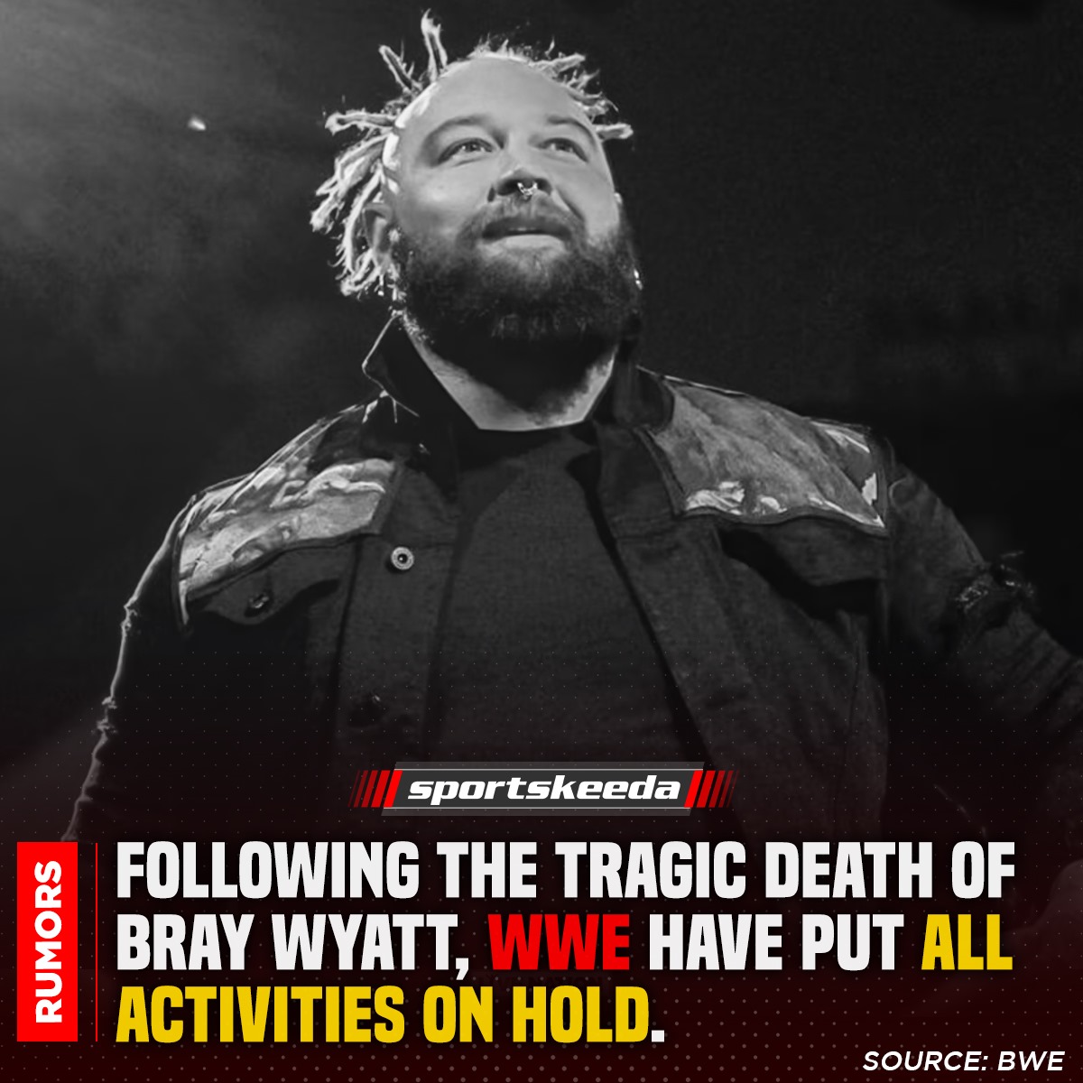 SKWrestling_'s tweet photo. It is reported that all the plans for #Smackdown have been called off and meetings are canceled until further notice. 

#WWE #RIPBrayWyatt https://t.co/mQLMX62tYM