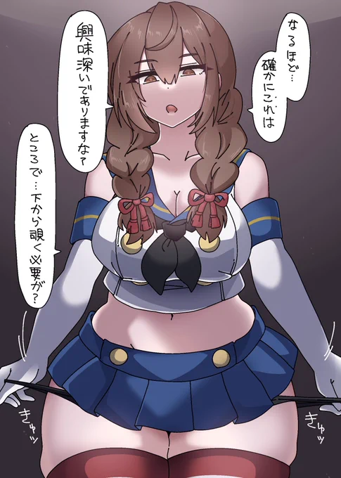 とある駆逐艦の制服伸縮性テストに勤しむ神州丸。 