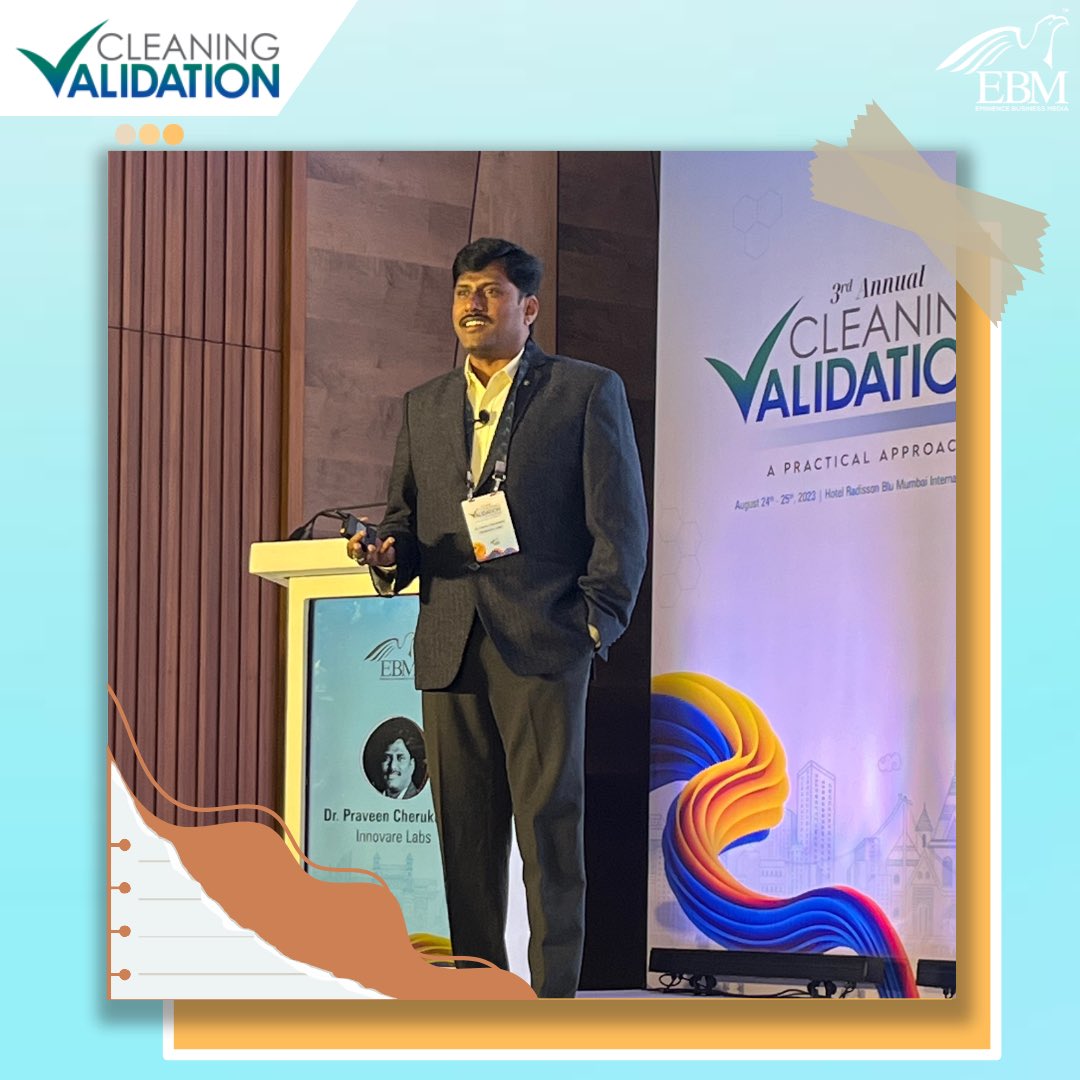 eminence_group9's tweet photo. A Gripping talk on “Nitrosamine in Cleaning Validation” with Dr. Praveen Cherukupalli at 3rd Annual Cleaning Validation 2023 - A Practical Approach.
#eminencebusinessmedia #ebmcv3 #ebmcv https://t.co/xIwK6RuSuD