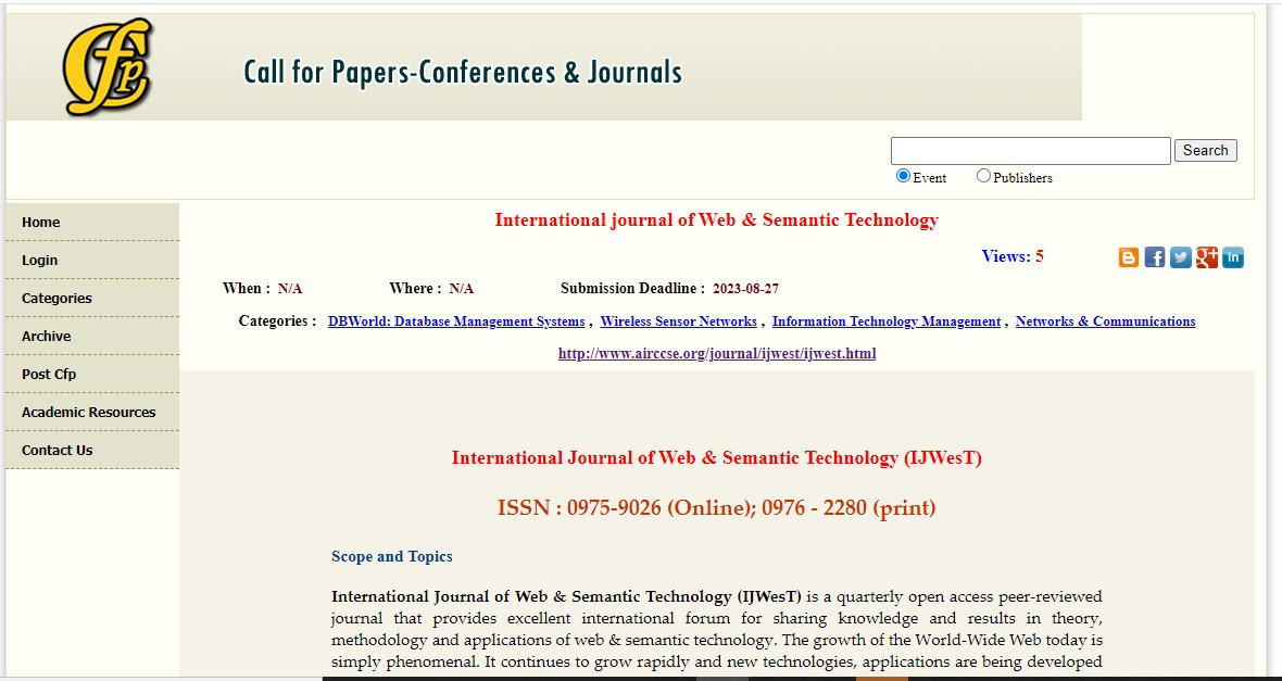 #webstagram #webdesign #journalpages #journalprompt #journalinspiration #journalistes #journalbook 

RESEARCH PAPER SUBMISSION....!

International Journal of Web & Semantic Technology (IJWesT)

airccse.org/journal/ijwest…

VISIT HERE : allconferencecfpalerts.com/cfp/view.php?e…