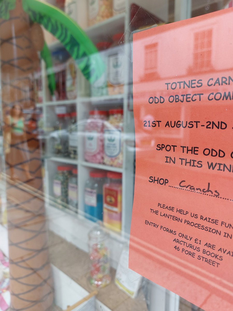 There's lots of lovely things to see in the shops in Totnes - but can you find the odd objects that should not be there? Over 100 shops are taking part in Totnes Carnival's much-loved Odd Object Competition. £1 entry with a cash prize: visittotnes.co.uk/whats-on/odd-o… #totnes