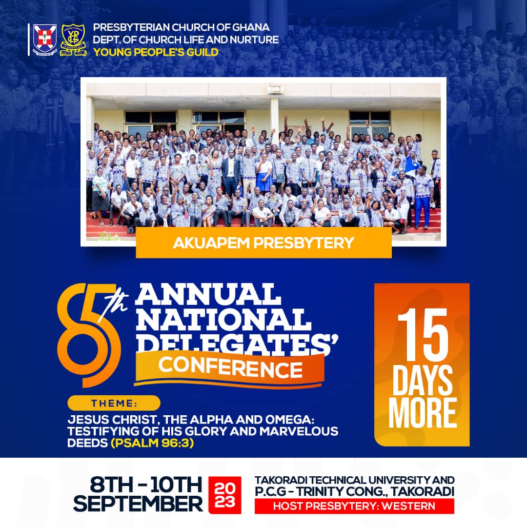 W_PresbyteryYpg's tweet image. COUNTDOWN⌛⌛⌛

We are 15 days away from our 85th #ANDC. 

Kindly remember to say a prayer for a successful conference.

#westernpresbyteryypg
#ANDC 
#ServiceAllTheWay 
#ToKnowHisWillAndToDoIt