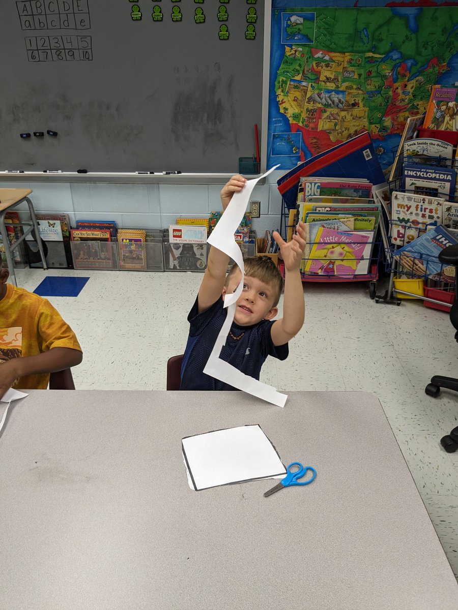 kkbkat's tweet photo. One piece of trash challenge was a huge hit during scissors training. These kindergartners rocked it!  #ccesdukes #WeAreCUCPS https://t.co/LOyBG0YDJ4
