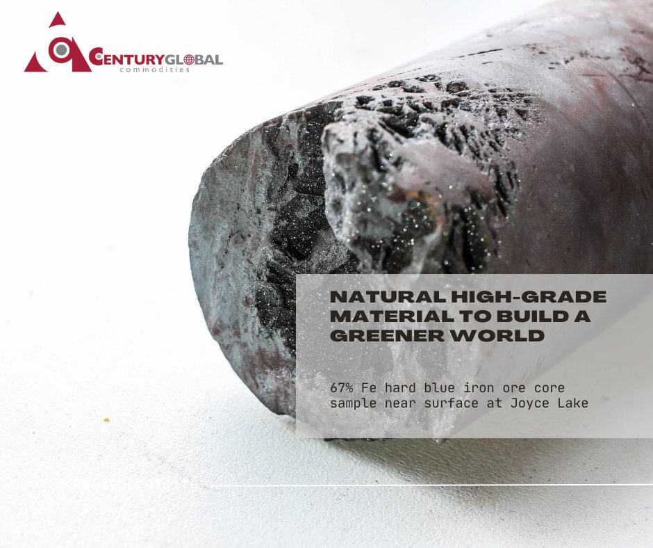 CenturyGlobalC's tweet photo. Joyce Lake has a naturally high grade (60% Fe) ore for steel making avoiding beneficiation and concentration processes which have bigger footprints in such terms of energy requirement and tailings generation

#CNT #Mining #JoyceLake #IronOre #HighGrade #Natural https://t.co/o8s84UUYpp