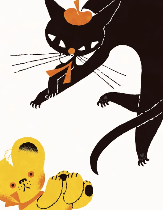 ろびんちゃんとアルバートくん #黒ねこ意匠 #くろねころびんちゃん
