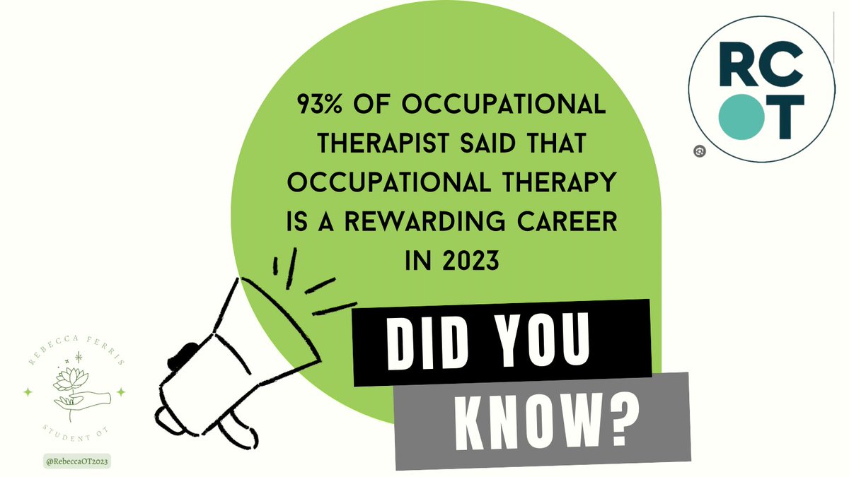 A journey of lifelong fulfillment and impact 🌟 Exploring the unlimited world of Occupational Therapy 🌈

 #OTstudent #OccupationalTherapy #RCOT @theRCOT #transforminglives 💚📊🧘🏼‍♀️