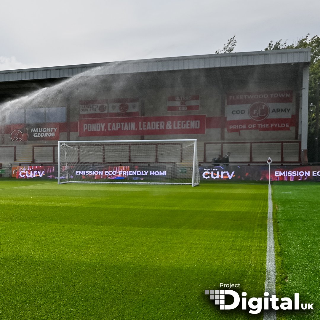 Pro_DigitalUK's tweet photo. A cheeky #FlashbackFriday to when we first installed the screens at Fleetwood FC. Fun times 🤩 
Photography: @adamgeepics 
#CODarmy #DigitalSignage #Advertising #BusinessIdea https://t.co/KwjWlPQRal