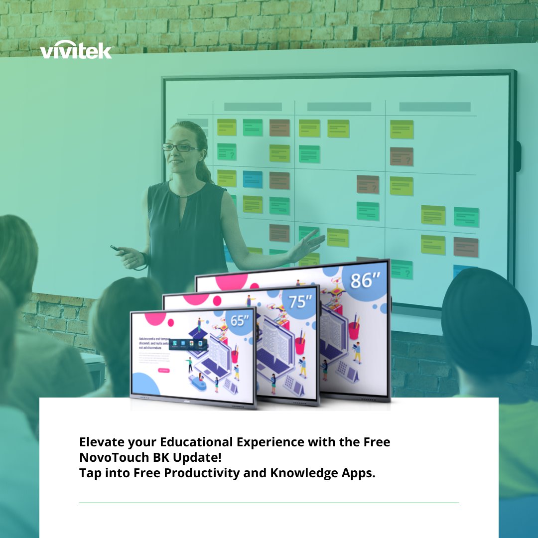 VivitekUK's tweet photo. ✏️ Engage effortlessly, illustrate ideas, and explore Free Microsoft, Google, and Ed Apps for immersive learning. Elevate teaching with the NovoTouch BK free update! 📚 #Education #Novotouch https://t.co/VWphKZTDcz