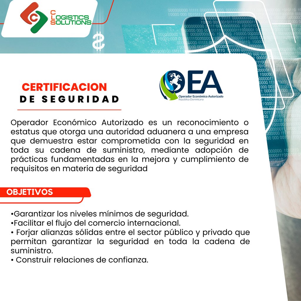 CLS_SRL's tweet photo. Desde el 2015 nuestra empresa cuenta con la certificación OEA (Operador Economico Autorizado) igualmente BASC (Business Alliance for Secure Commerce).

 #Consolidadoradecarga #Comercioexterior #basc #logisticainternacional #negociosinternacionales #importaciones #exportaciones https://t.co/WbxjhhO0F6
