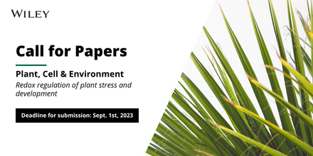 WileyEcology's tweet photo. Call for Papers - #SpecialIssue 📣 @PlantCellEnvir is now inviting submissions for an upcoming Special Issue: "Redox regulation of plant stress and development".

⌛ Deadline for submission: September 1st, 2023
Learn more 👉 https://t.co/Tq8SisPozp

@angelovicir https://t.co/QeDq6GmrWL