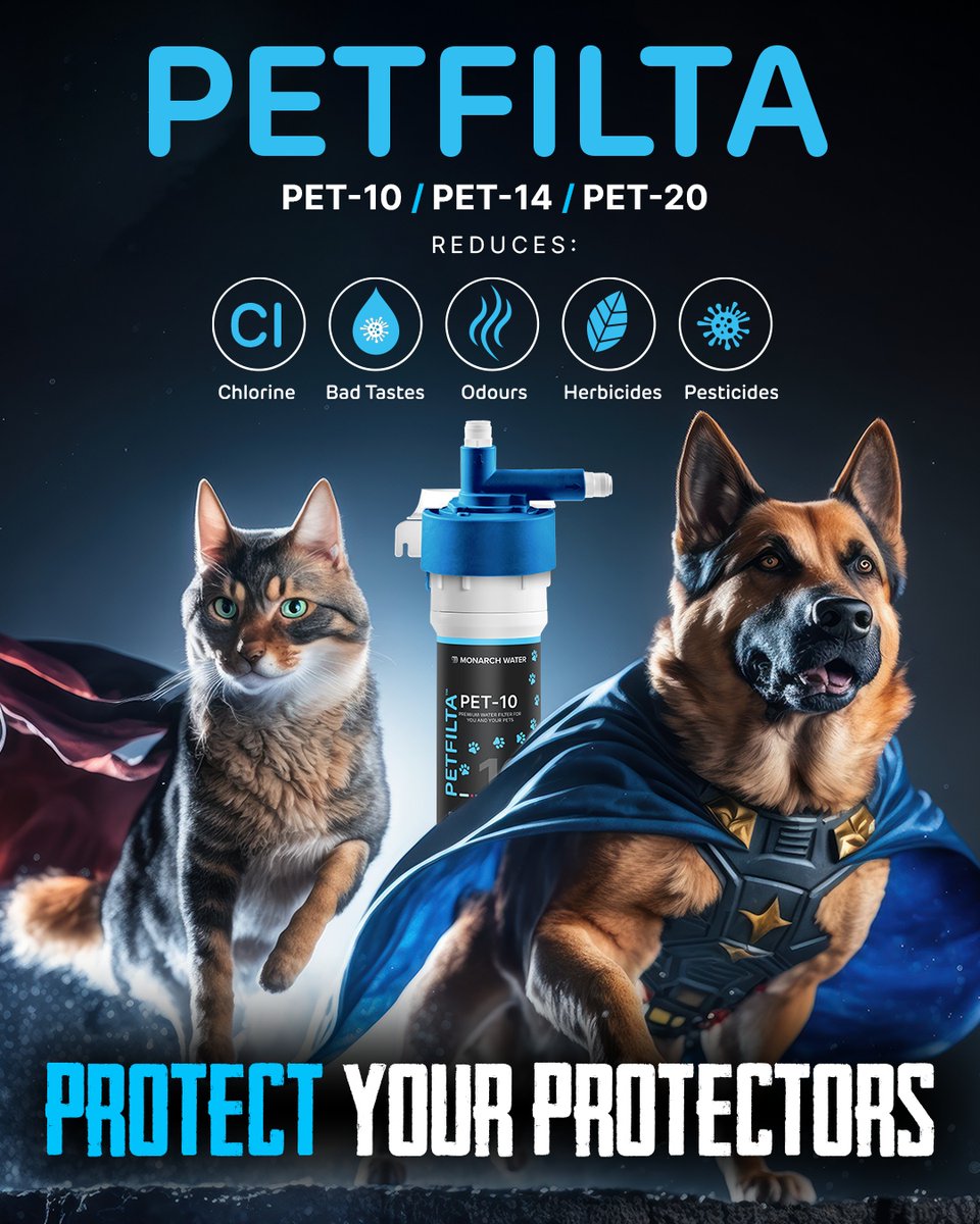 MONARCHWATER's tweet photo. INTRODUCING: PETFILTA
Better drinking water for you, your family and your pets!
Check out the range on Amazon here: https://t.co/8kkZ5ugbhi
Or on Ebay here: https://t.co/qATnjwSrMb
#petfilta #pets #dogs #cats #drinking #water #waterfilter #hydration #wellbeing #petfilter https://t.co/g8BbVrocPC