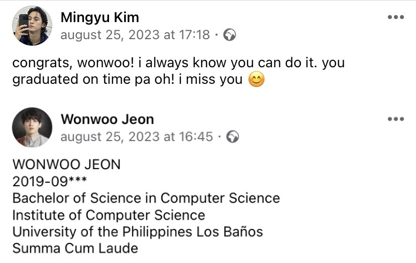 coupofjosh's tweet photo. #minwon short filo au

graduate na si wönwoo! his graduation post brought quite attention to the public when people claim he ghosted them, pano yan eh parang siya naman ata yung na-ghost? https://t.co/WfLquJJqQ0
