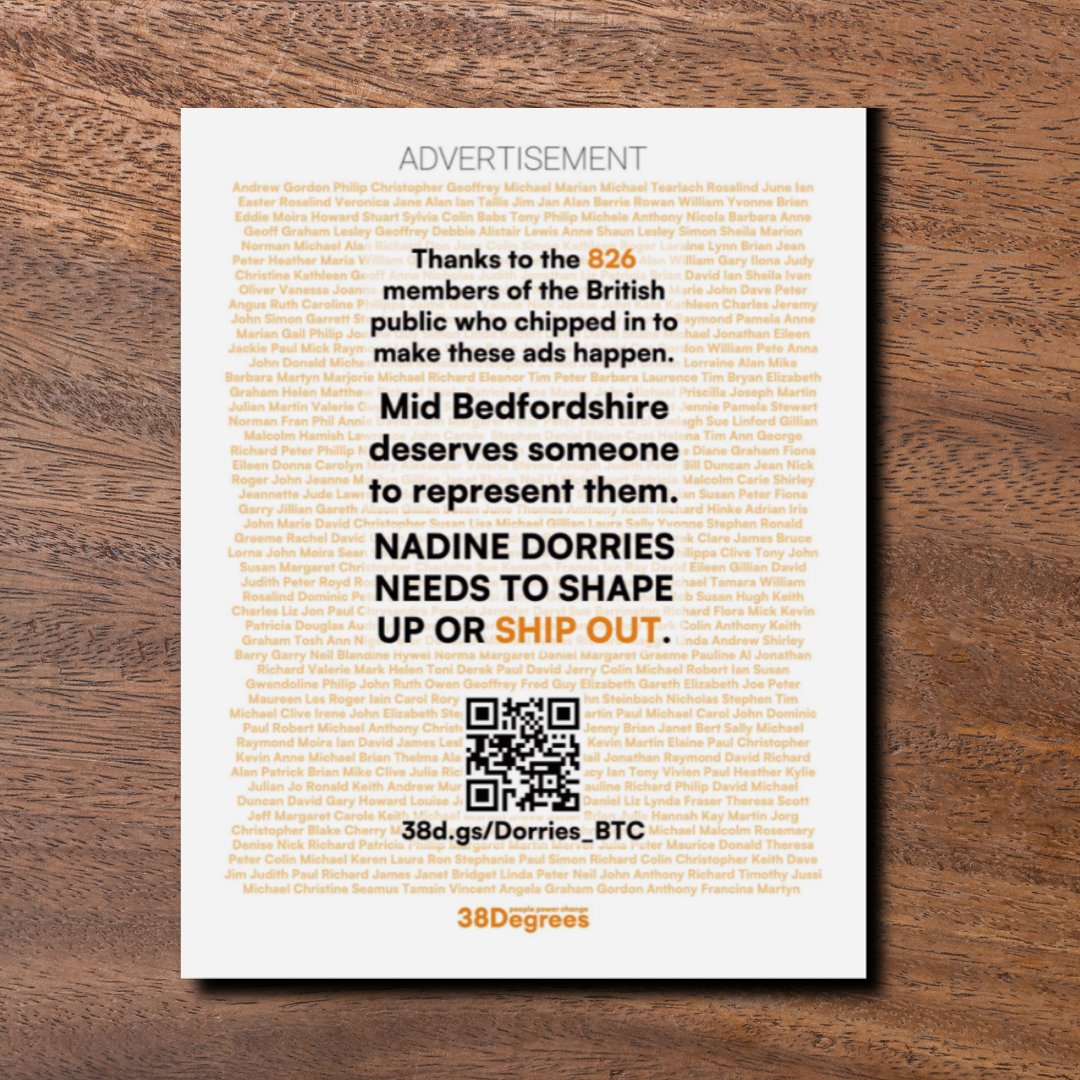 📢 Mid Bedfordshire residents! Spot anything different about <a href="/BedfordTC/">Bedford T&C</a> yesterday?

Yes, 826 members of the British public chipped in for ads demanding Nadine Dorries shapes up or ships out.

Mid Bedfordshire deserves someone to represent them. Agree? ➡️ 38d.gs/Dorries_tw9