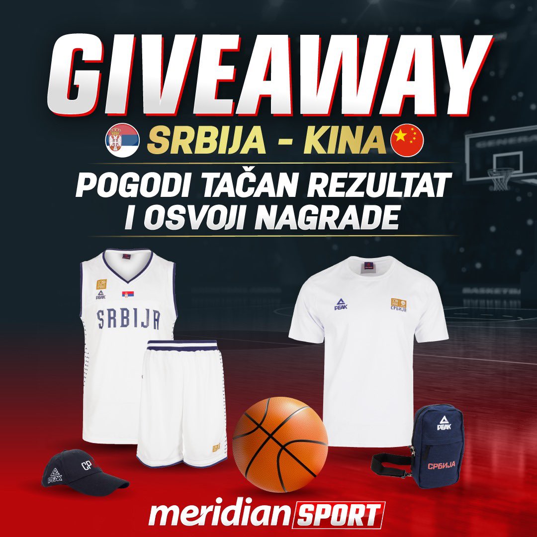 meridiansportrs's tweet photo. Meridian sport ti poklanja opremu reprezentacije Srbije, a sve što treba da uradiš je:
👉🏻 zaprati @meridiansportrs i @meridianbet
👉🏻 citiraj-kvoutuj ovu objavu i pogodi tačan rezultat utakmice Srbija-Kina (26.8.)

Najbliži tačnom rezultatu dobijaju poklone 🇷🇸 srećno! 🙌🏻 https://t.co/pQNNOQno0A