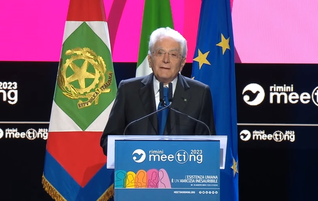MeetingRimini's tweet photo. Vorrei che ci interrogassimo su cosa si fonda la società umana, la realtà in cui siamo inseriti, comunità organizzata in società politica con regole

Il presidente Sergio #Mattarella @Quirinale al #Meeting23 #amiciziainesauribile 🫂♾#MeetingRimini https://t.co/xJt8GVi2ZV