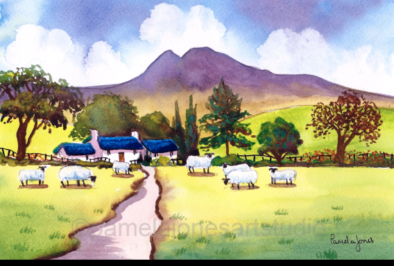 artist2005's tweet photo. #PenYFan #WelshCottage #Sheep 
Watercolour print #For sale on my website.
https://t.co/GqHSYv0osr https://t.co/F3yoOTuiN8
