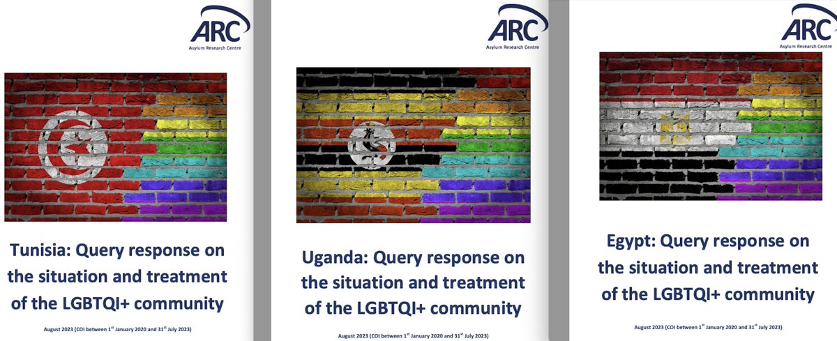 Commissioned by UNHCR the series of query responses published today look at the situation and treatment of the LGBTQI+ community in Egypt, Tunisia and Uganda respectively between January 2020 and July 2023: asylumresearchcentre.org/publications/