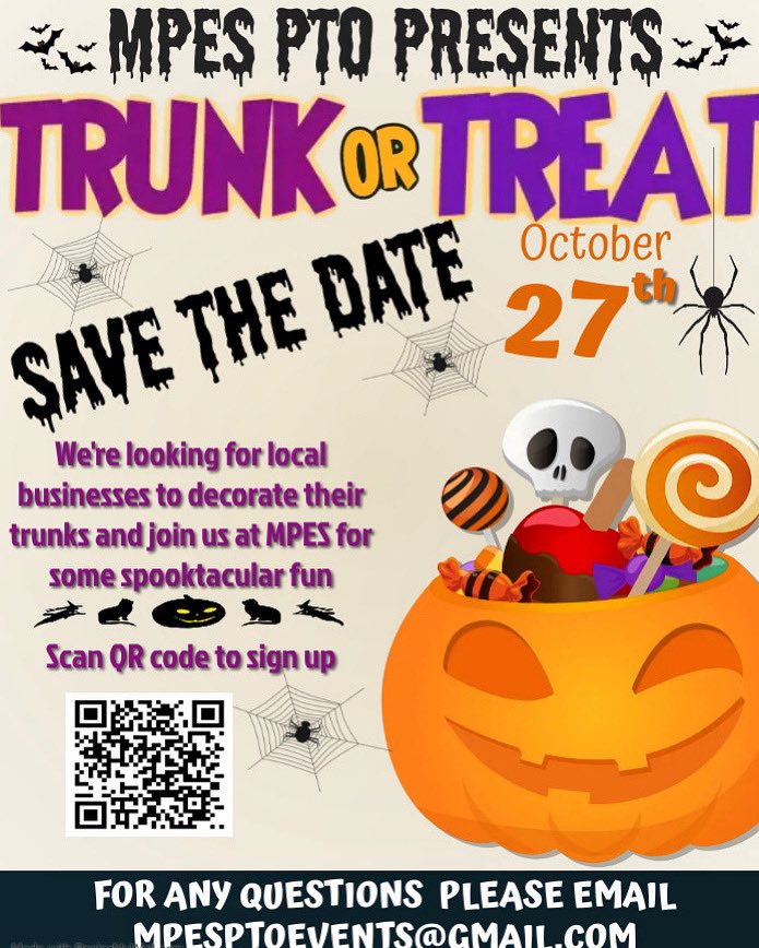 Calling all businesses we need you! Join us for our epically scary Trunk or Treat!
Sign up to be a business trunker!
#mpes #pandapower #pandapride #trunkortreat #nevertooearlytotalkcandy  @Carmelschools