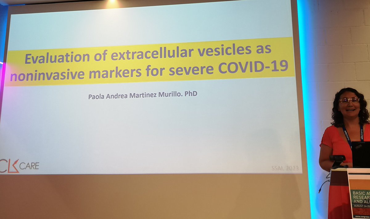 syis_ecr's tweet photo. Great talk by #SYIS member @pamm2207  on extracellular vesicles and severe COVID-19 at #SSAI2023 https://t.co/6zEBcw8U1D