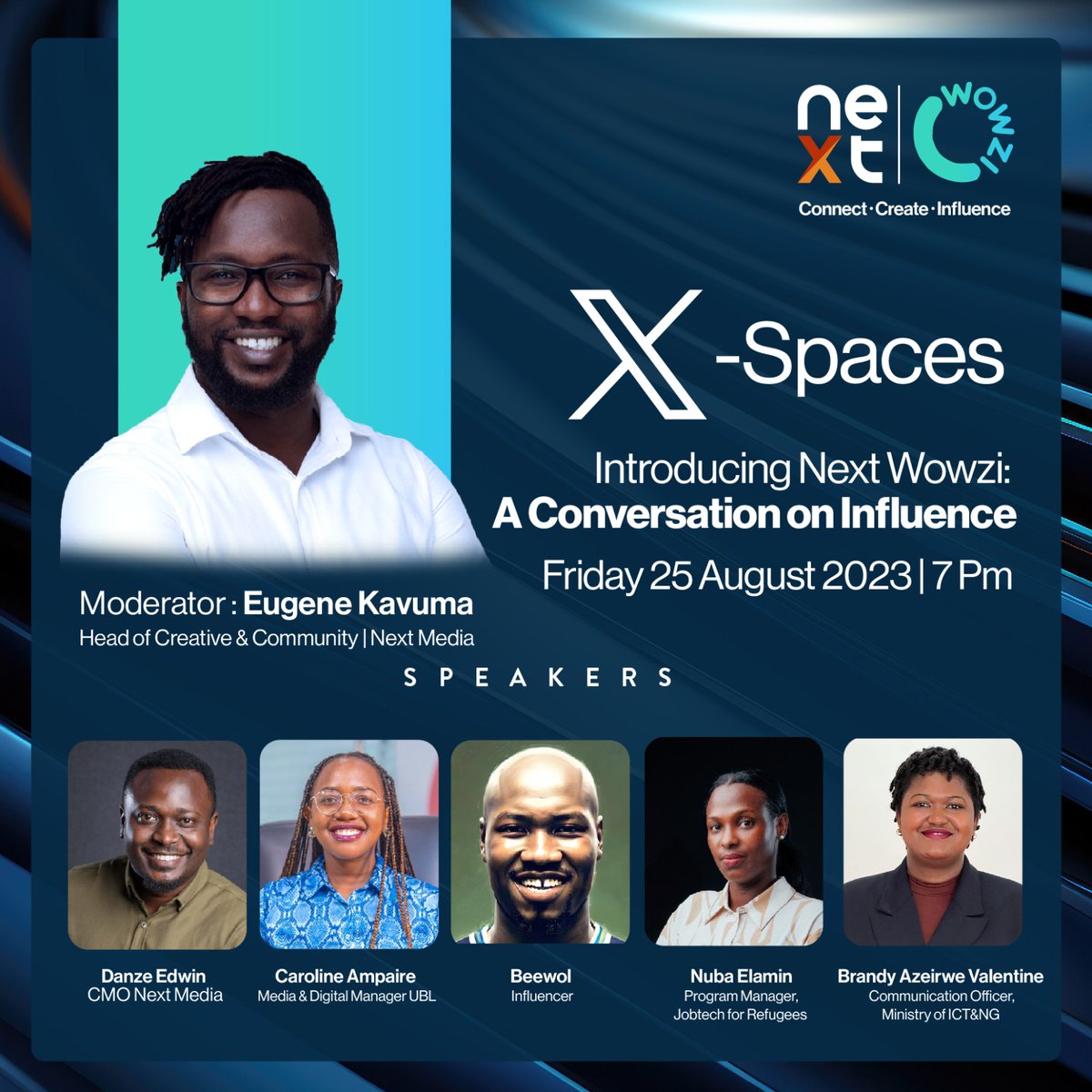 nbstv's tweet photo. Be part of the Twitter Space tonight at 7pm.

Topic: Introducing #NextWowzi: A conversation on Influence 

#MakingDigitalWork https://t.co/8at7D2vDSv