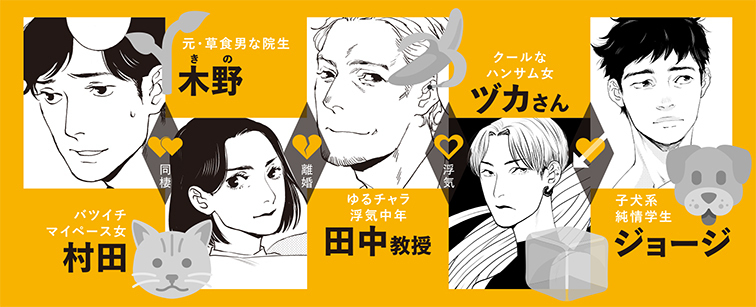 🥢書影公開🥢

🍥9/8発売
#えすとえむ 先生 @estem_info

『#うどんの女』②

純情子犬男🐶ジョージ
    ❌
クール年上女🧊ヅカさん
新カップルでおくる待望の続編‼️

バツイチ女・村田や元院生・木野
チャラ中年・田中教授もからんで大混戦⁉️

大ヒット作の12年ぶりの新刊「2巻」
乞うご期待🎉✨ 