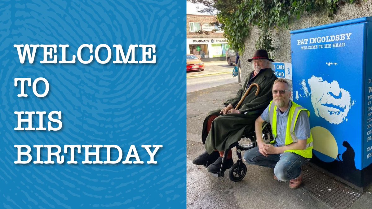 Welcome To His Birthday… Wishing the wonderful Pat Ingoldsby a wonderful birthday today #patingoldsby #nationaltreasure #livingpoet #livingpoetry #livingpoets #clontarf #birthday #dublincanvas #dublin #ireland #dublinart #StreetArt