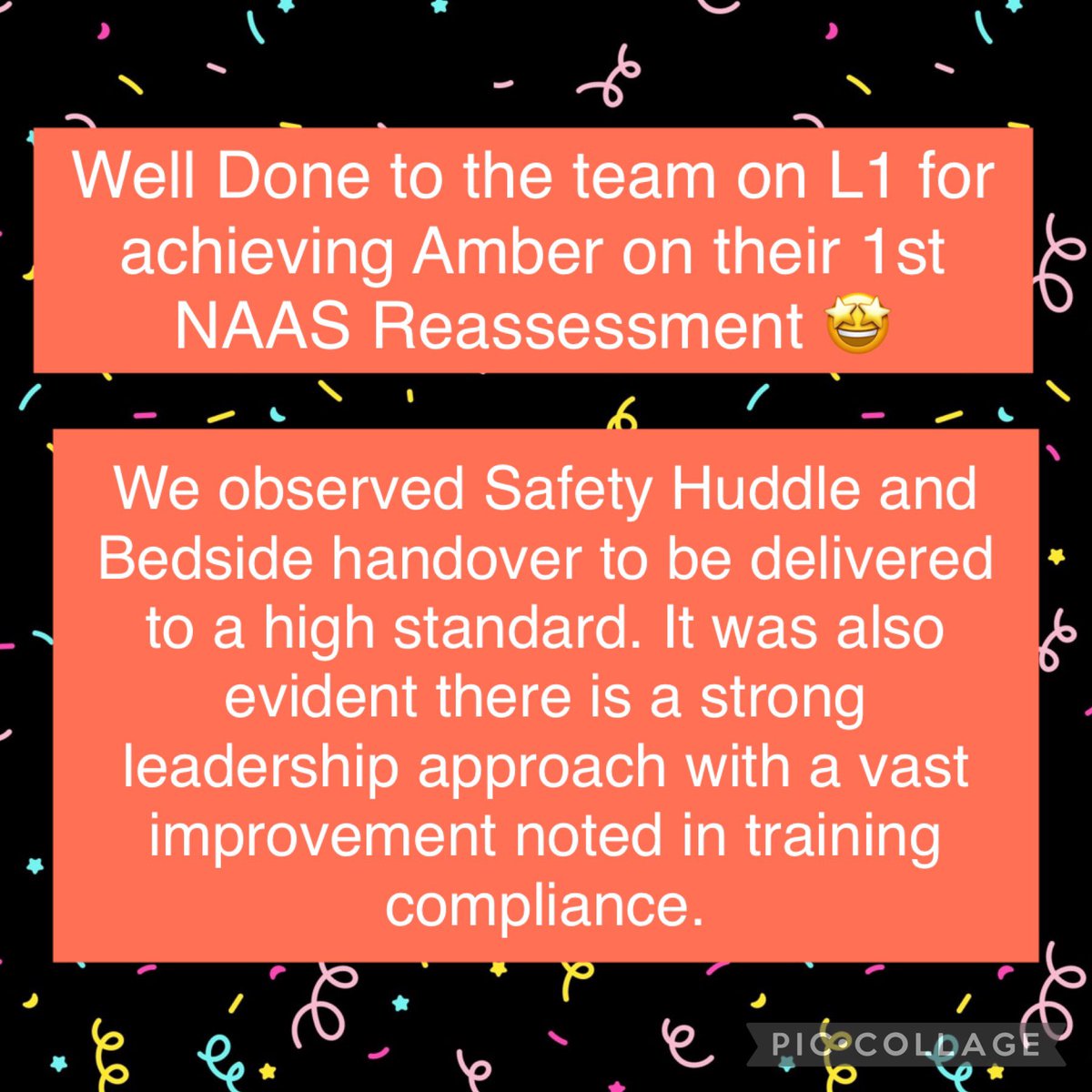 Thankyou to the team on L1 <a href="/SalfordCO_NHS/">Salford Care Organisation</a> for welcoming myself and @rhiashworth18 to complete your first NAAS Reassessment yesterday! Well Done on your Amber accreditation 🧡 <a href="/JaneGarforth1/">Jane Garforth</a> <a href="/hcarterrje/">helen carter</a> <a href="/VickT75/">Victoria Thorne</a> <a href="/NCAlliance_NHS/">Northern Care Alliance NHS Foundation Trust (NCA)</a> <a href="/AnneMarieElt/">Anne-Marie Elt</a>