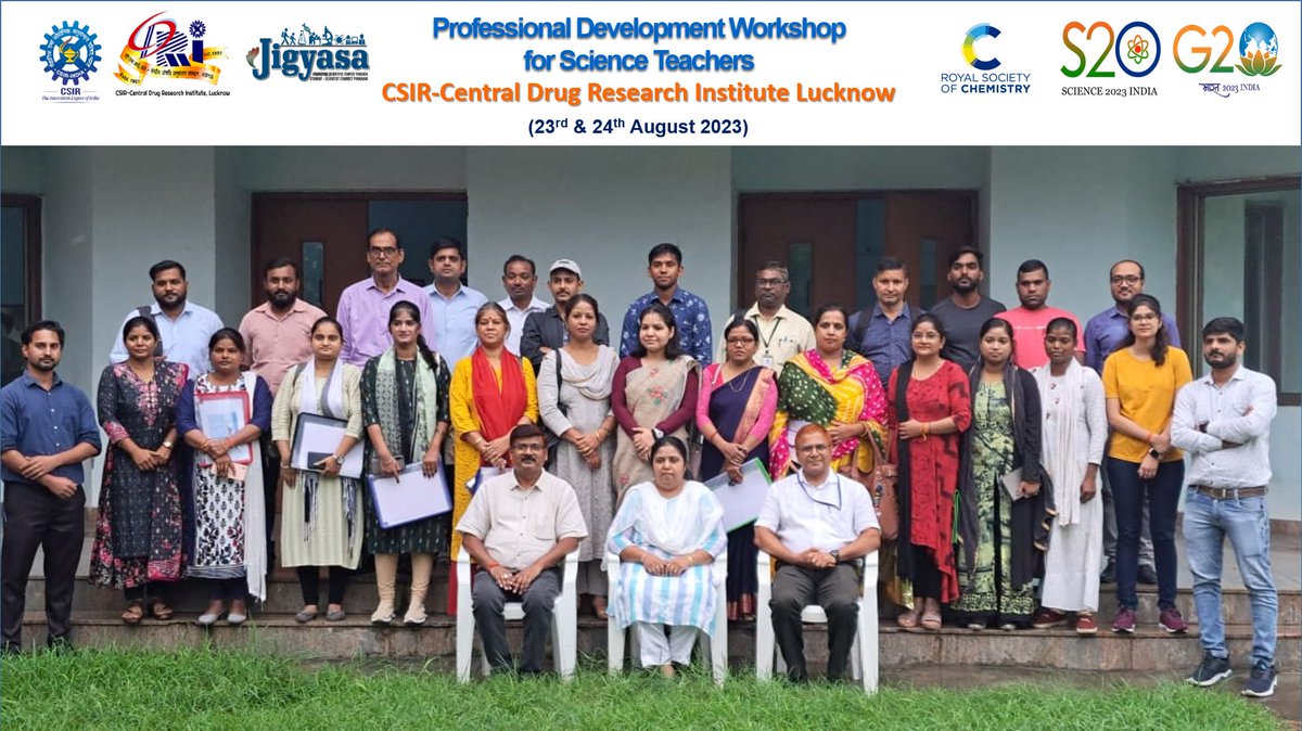 CSIR_CDRI's tweet image. .@CSIR_CDRI #Lucknow in collaboration with #RoyalSocietyChemistry successfully conducted a two-day #teachertraining #workshop aimed at elevating the #teaching #methodologies of #ScienceEducators

@CSIR_IND @CsirJigyasa @RoySocChem @CiplaFoundation @IndiaDST @PMOIndia @NEP2020