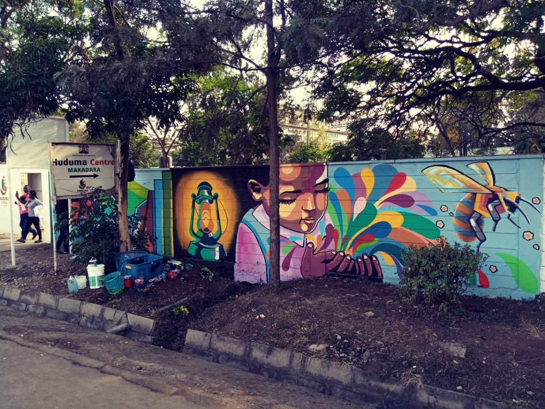 Mike_tewis's tweet photo. The legends @Mwakisha_Makoko @jakatyap43 and I finished this one sometime this month..working in association with Eastlands Library somewhere in Makadara...and it the finish..just awesome
#makadara
#murals https://t.co/47M8cbZ0yL