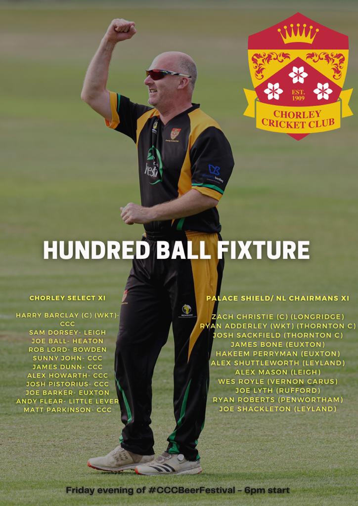 ChorleyCC's tweet photo. #CCCBeerFestival is here! 

Tonight we kick things off in style with a 100 Ball fixture against a @pscricket and @npremierleague  XI!🍻🏏

⏰️ 6pm when the first ball is bowled!

🍻 Festival opens from 5pm!

More updates to come 😎 https://t.co/N1X3wfvIv6
